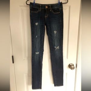 American Eagle distressed jeggings size 0